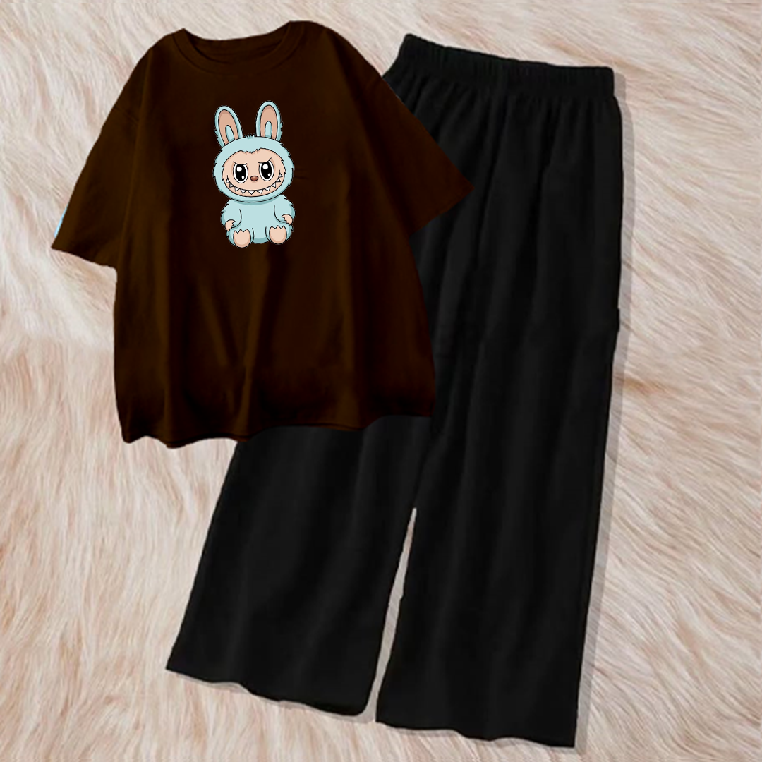 sky blue labubu with flapper combo