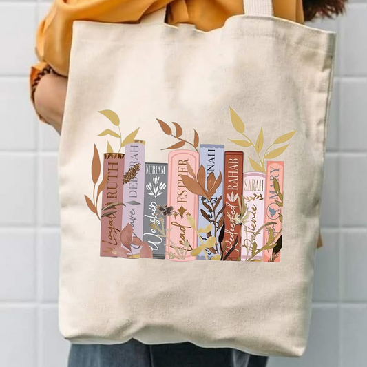 Leaf books canvas tote bag