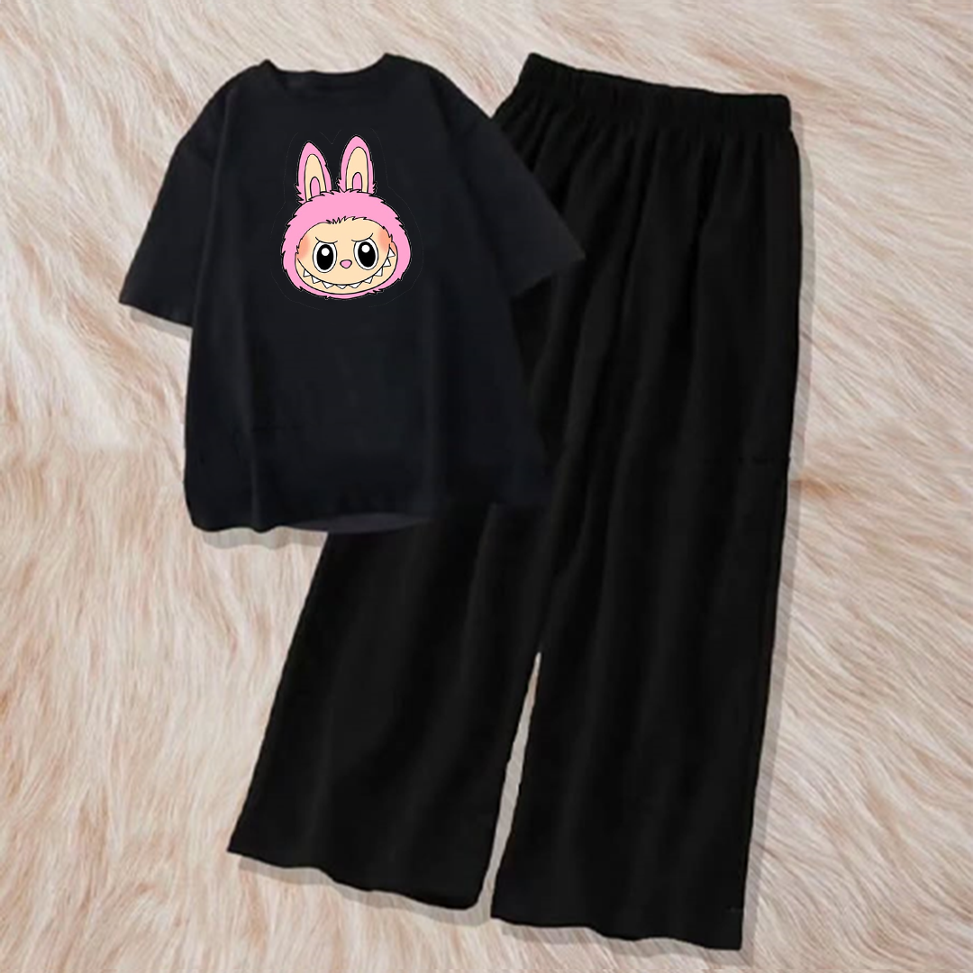 Pink labubu with flapper combo