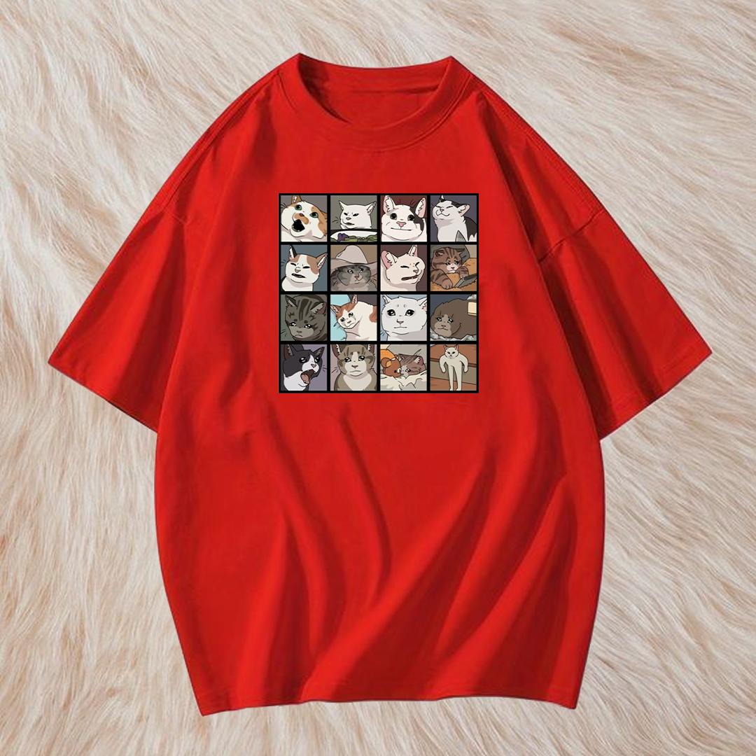 Cats collage print t shirt