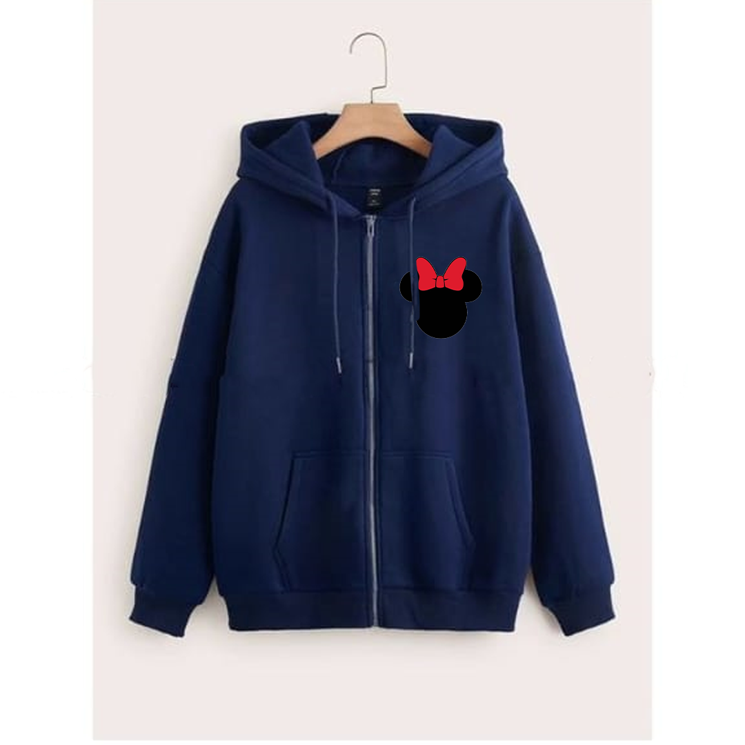 Mini mouse logo zipper with hood