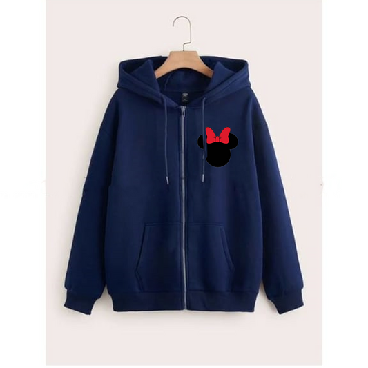 Mini mouse logo zipper with hood