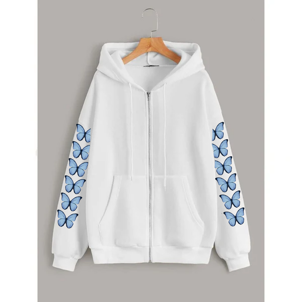 Butterfly sleeves zipper hoodie