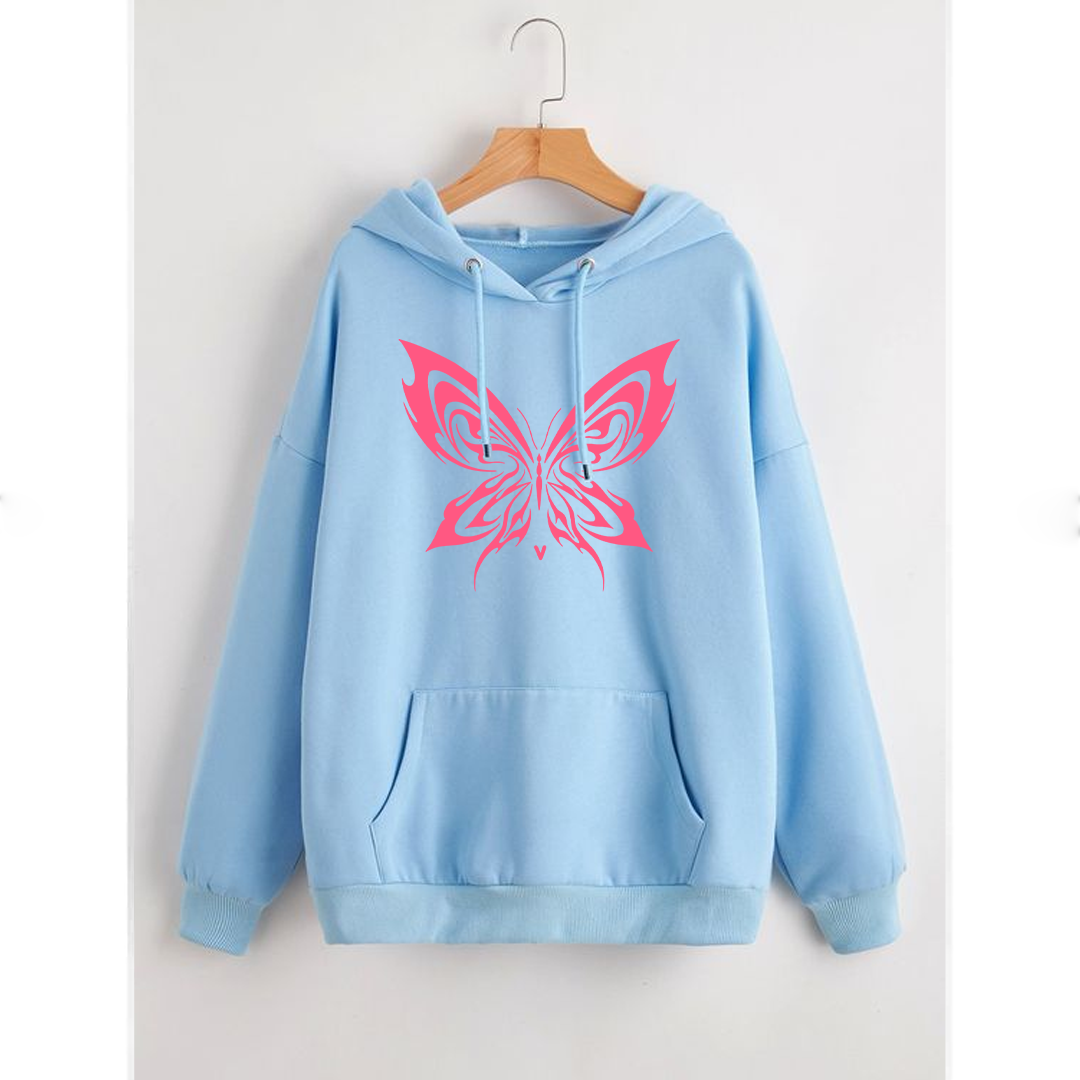 Glitch lines butterfly Fleece hoodie