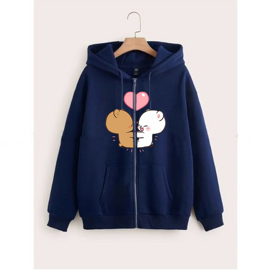 Milka and mocha zipper with hood