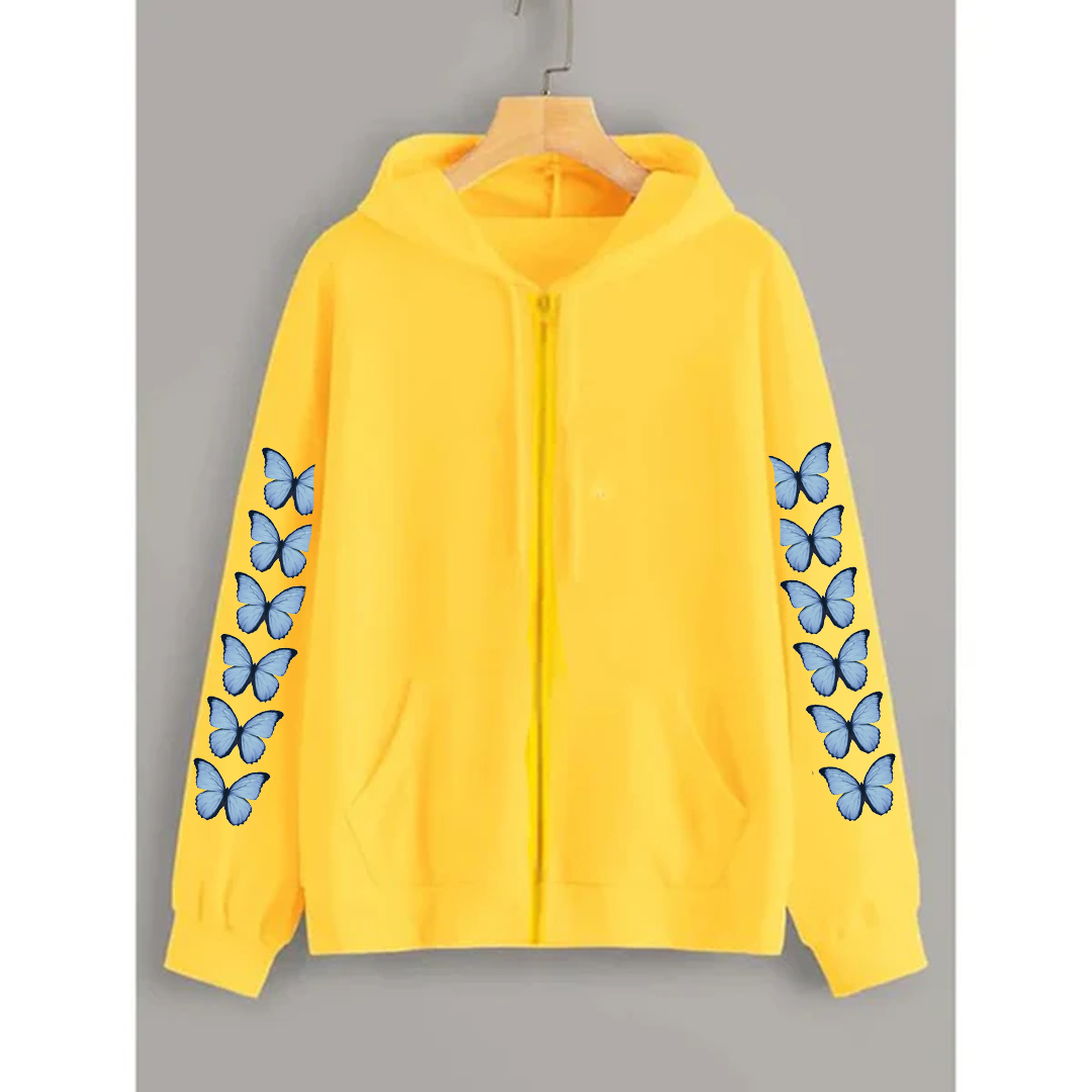 Butterfly sleeves zipper hoodie