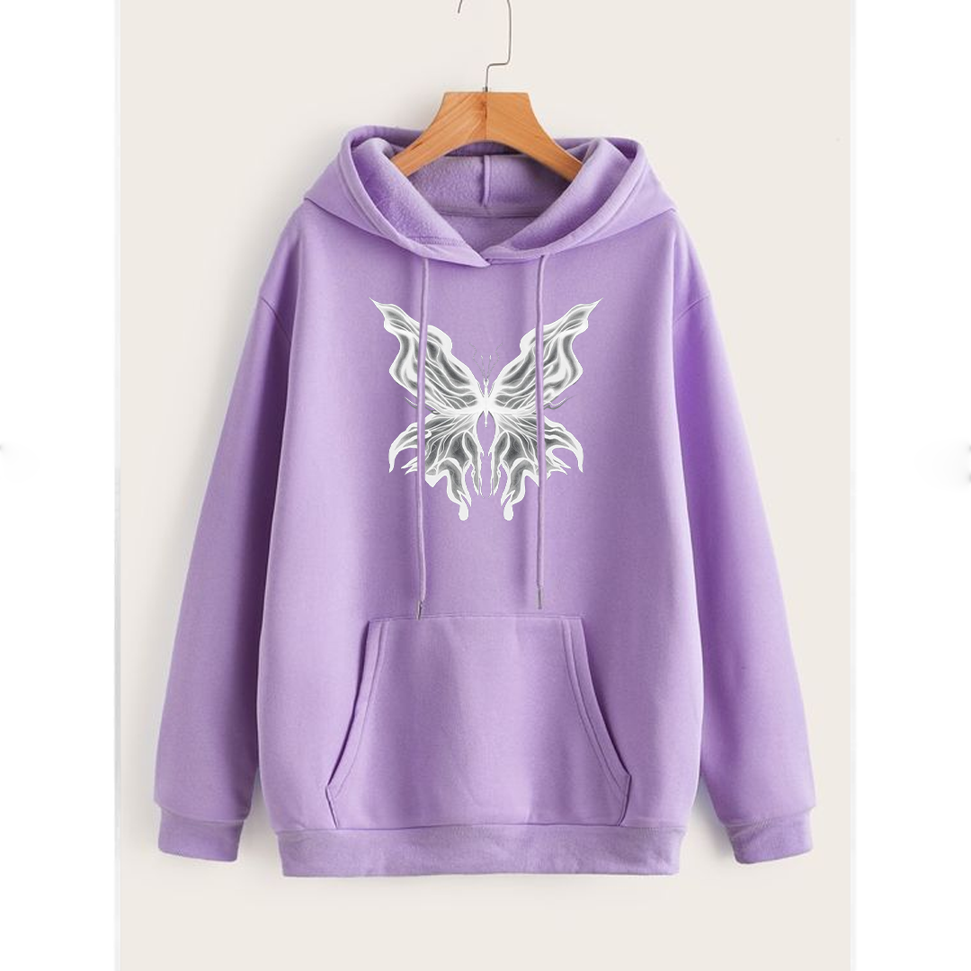 White fire butterfly Fleece hoodie