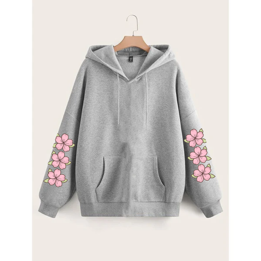 Flower sleeves hoodie