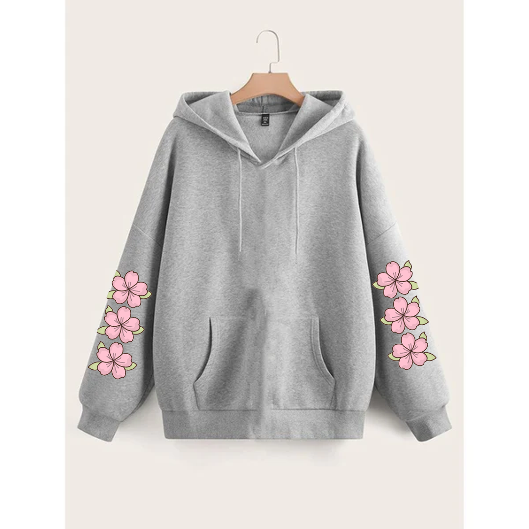 Flower sleeves hoodie