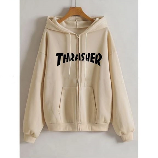 Thrasher zipper with hood