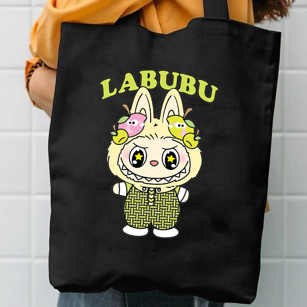 Green labubu tote bag