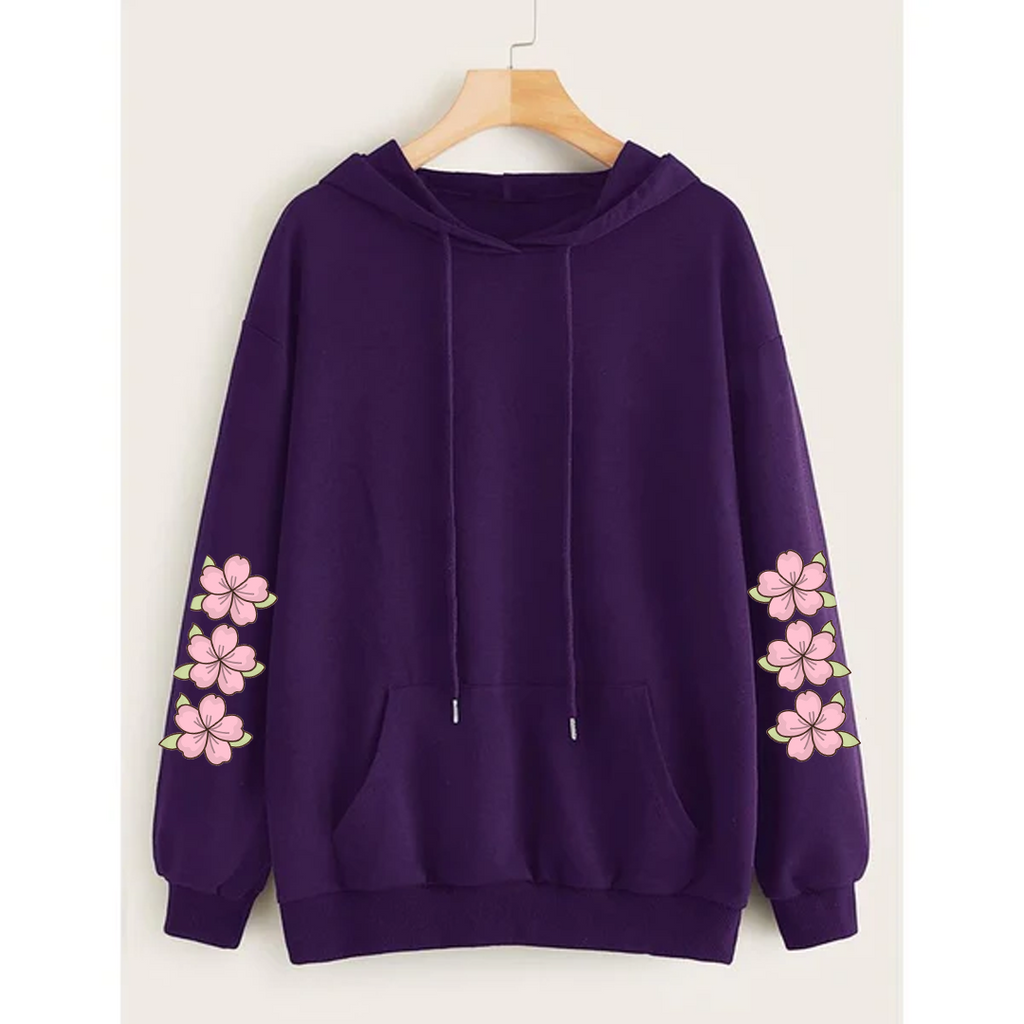 Flower sleeves hoodie