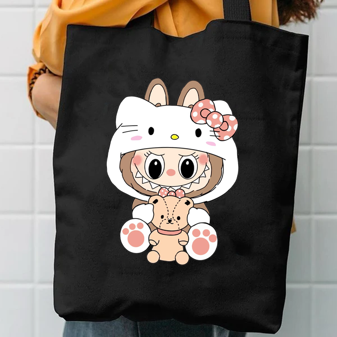 Hello kitty labubu tote bag