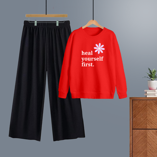 Winter tracksuit heal yourself first sweatshirt with free size flapper