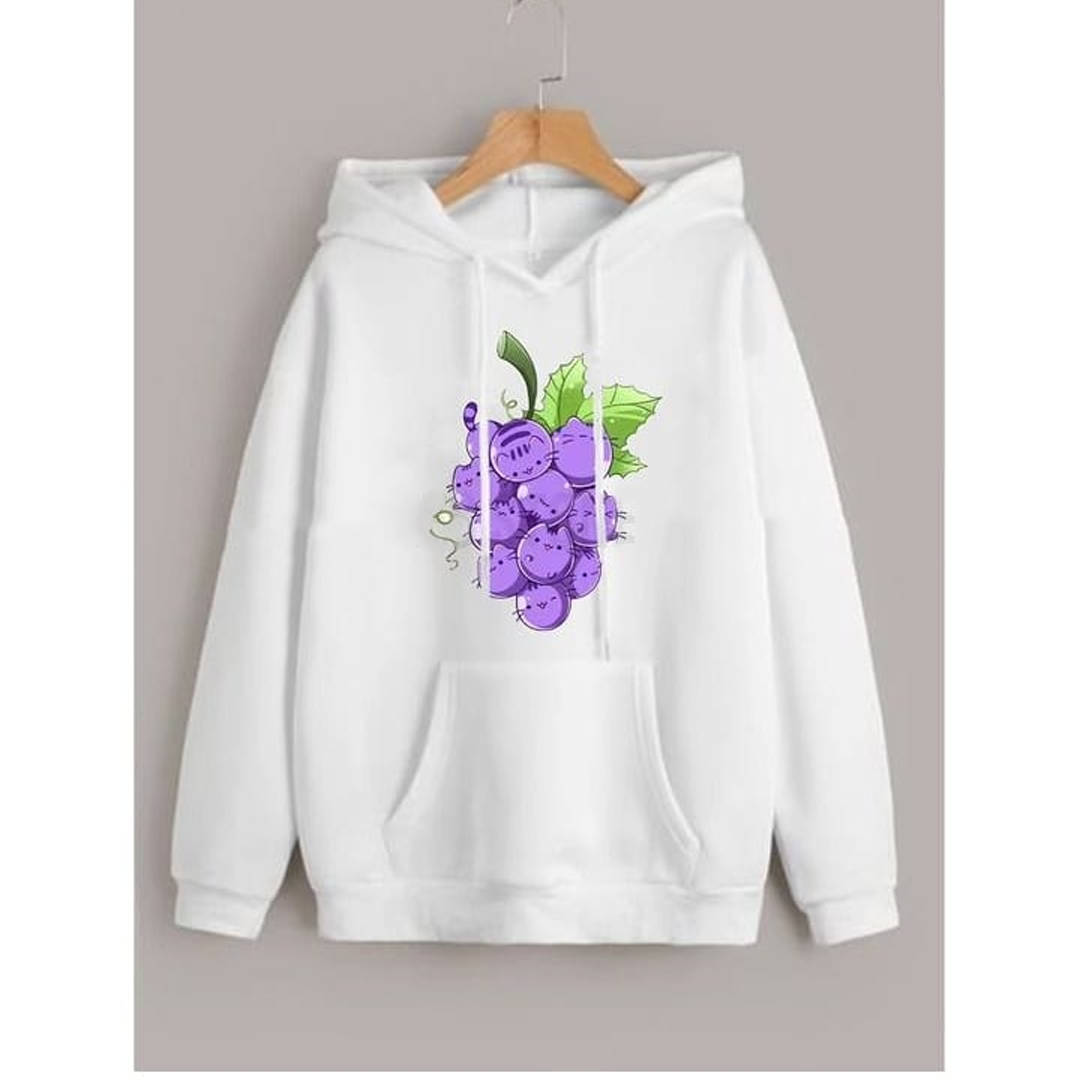 Grape cat Fleece hoodie