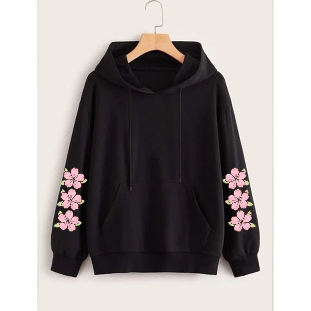 Flower sleeves hoodie