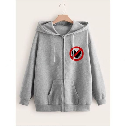 Heart cross logo zipper with hood