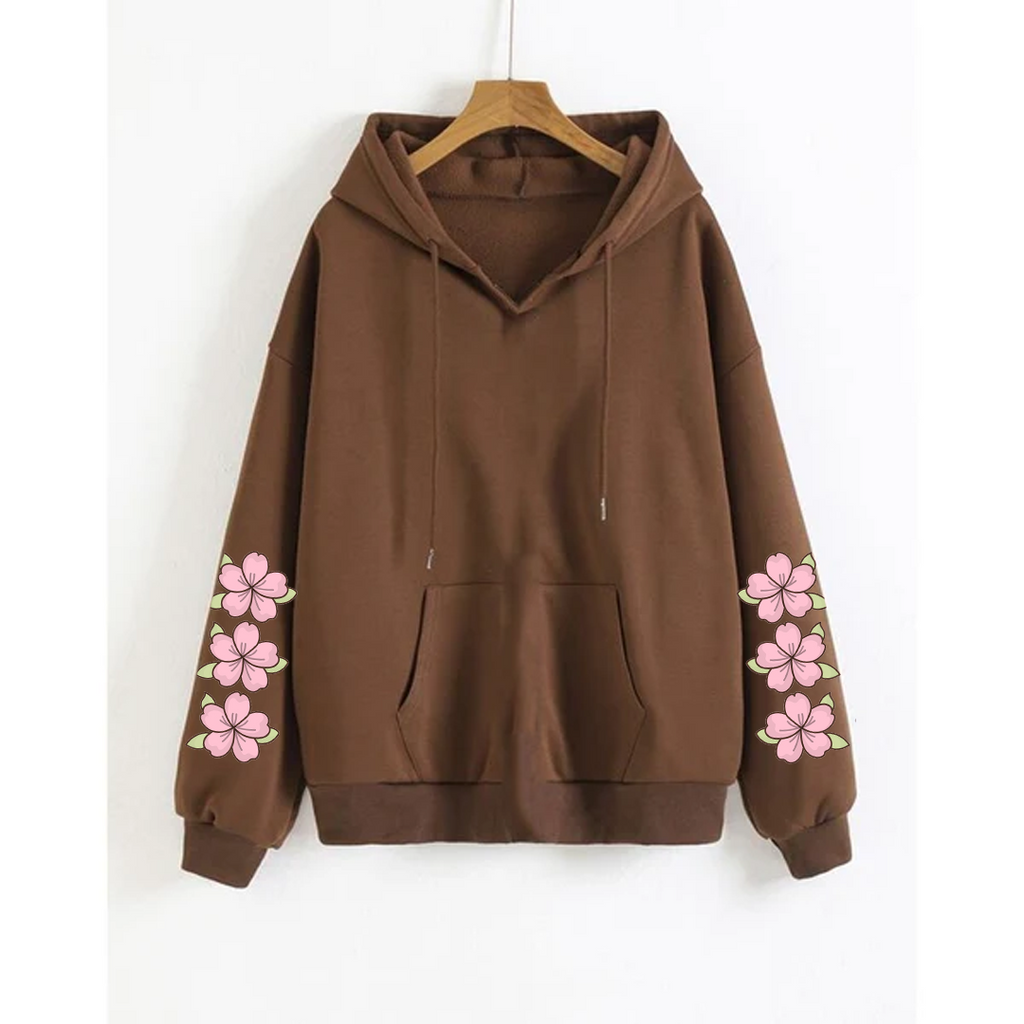 Flower sleeves hoodie