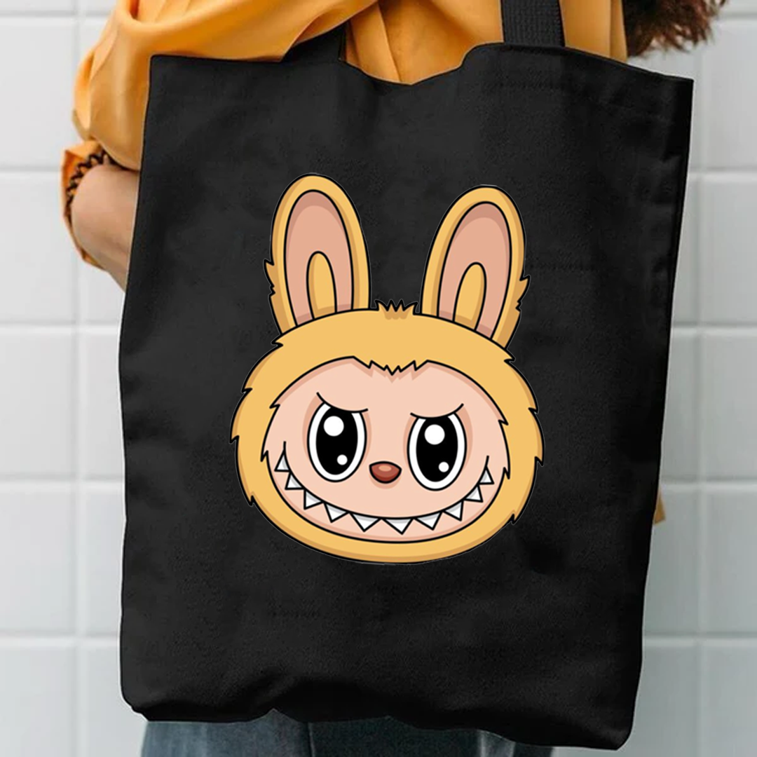Labubu face tote bag