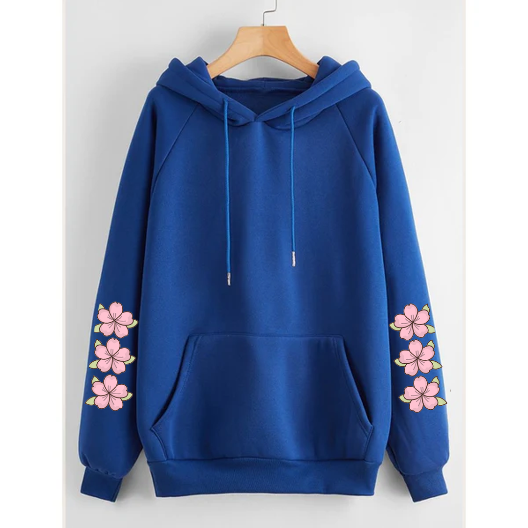 Flower sleeves hoodie