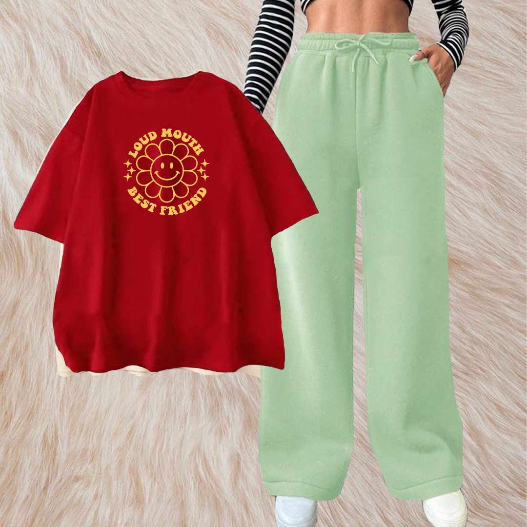 Loud mouth best friend with light mint flapper combo