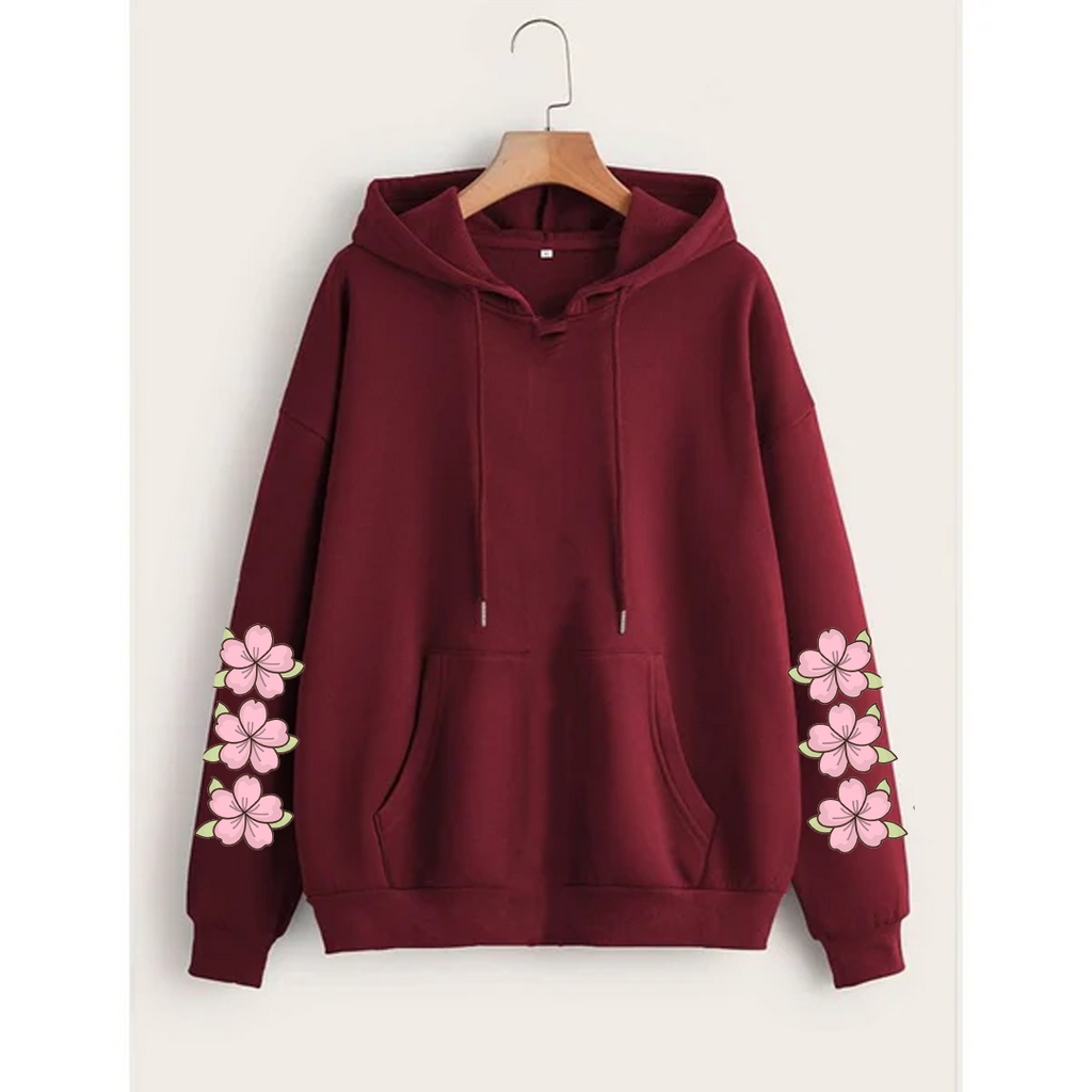 Flower sleeves hoodie