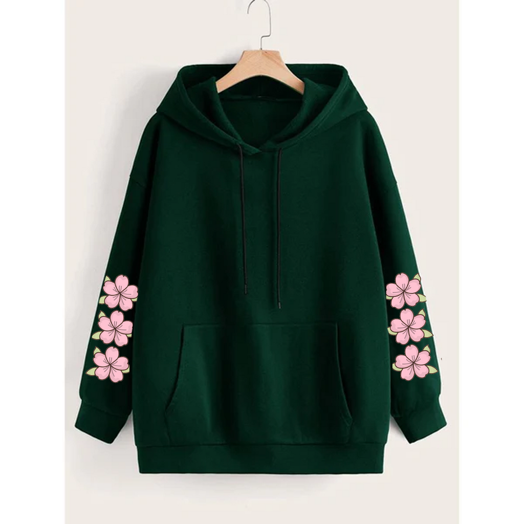 Flower sleeves hoodie