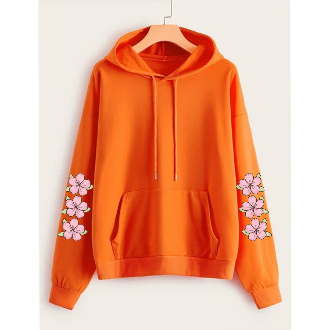 Flower sleeves hoodie