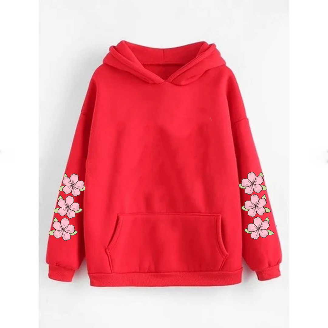 Flower sleeves hoodie