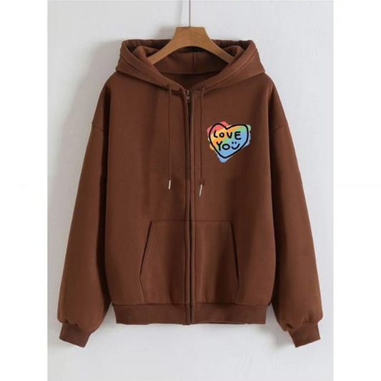 Love you zipper with hood