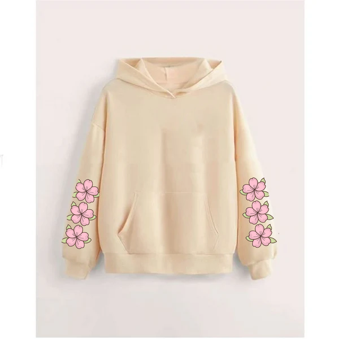 Flower sleeves hoodie
