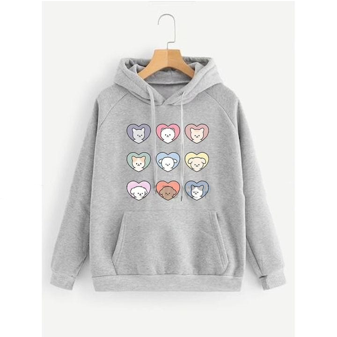 Cats hearts Fleece hoodie