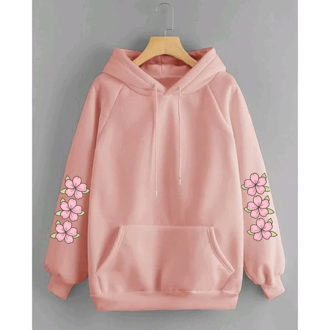 Flower sleeves hoodie