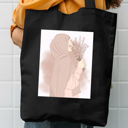 Hijab girl tote bag