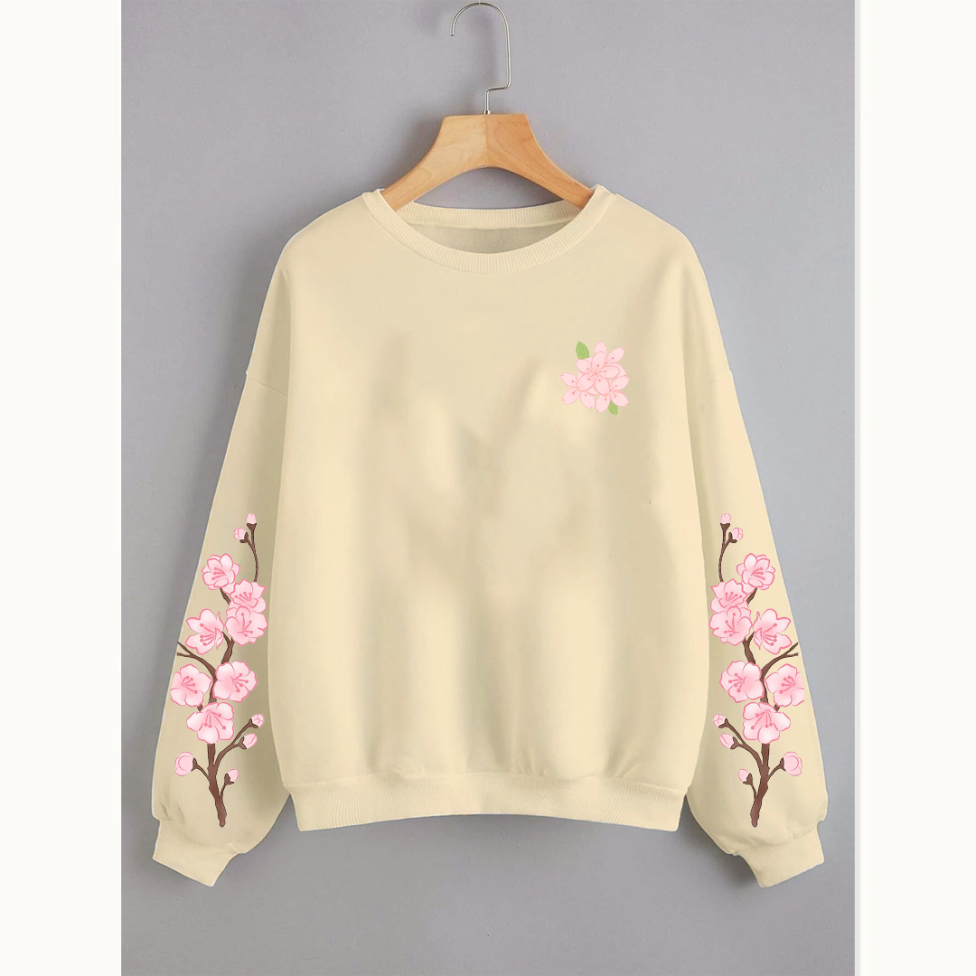 Blossom branch sleeves sweatshirt