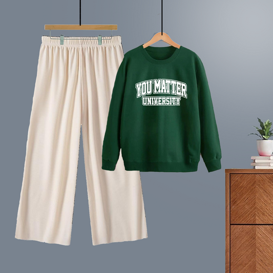Winter tracksuit you matter university sweatshirt with free size flapper