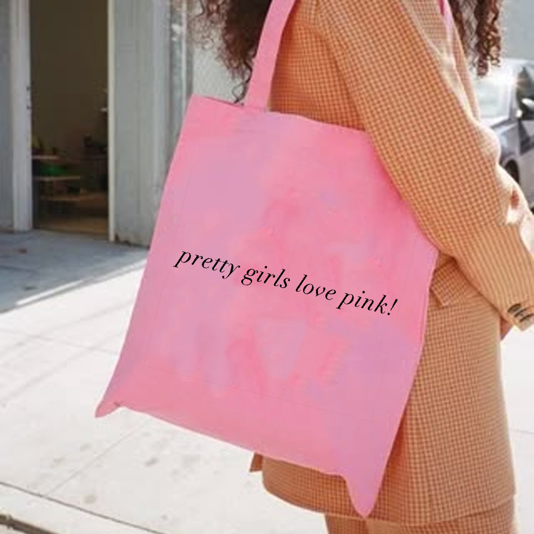 pretty girl love pink tote bag