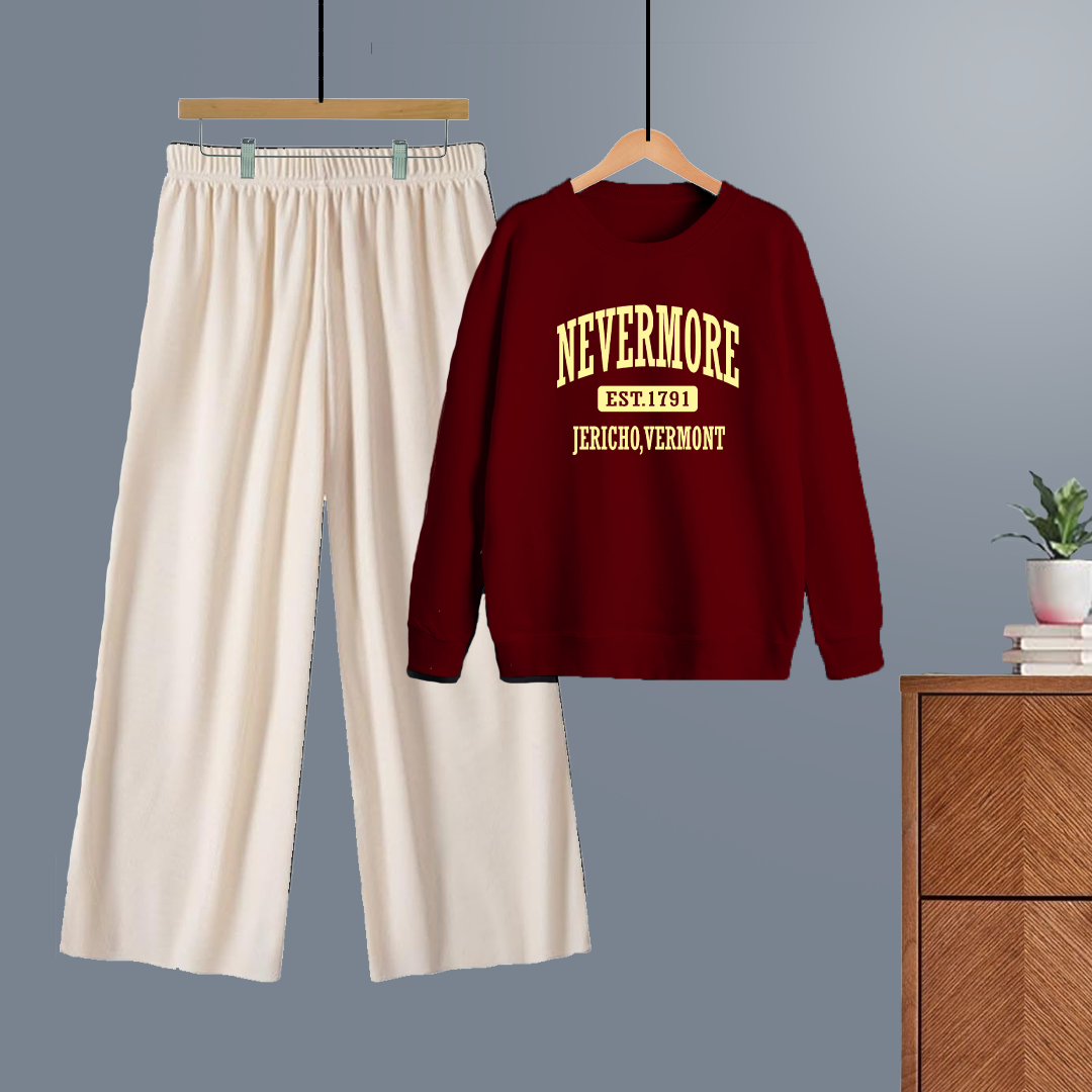 Winter tracksuit nevermore sweatshirt with free size flapper