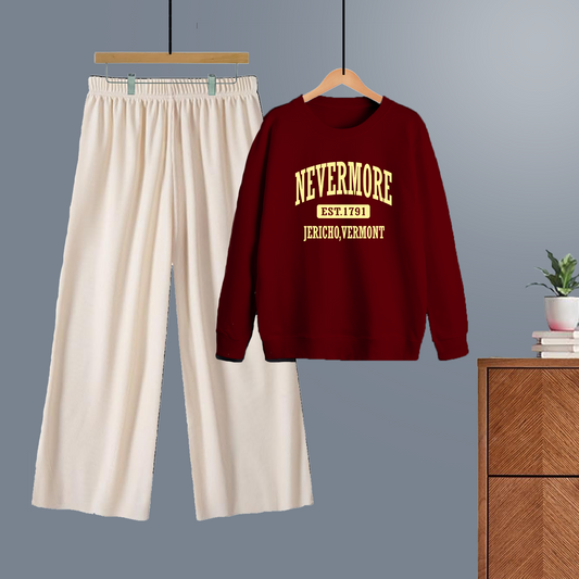 Winter tracksuit nevermore sweatshirt with free size flapper