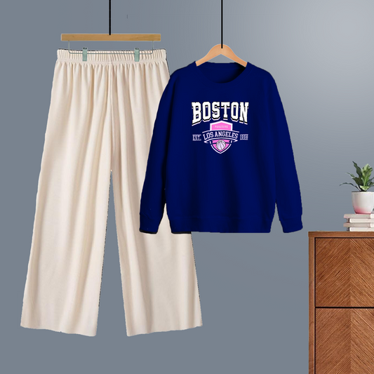 Winter tracksuit boston Los Angeles sweatshirt with free size flapper