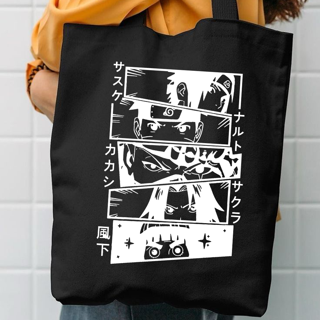 Anime eyes canvas tote bag