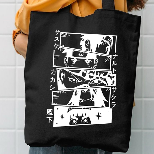 Anime eyes canvas tote bag