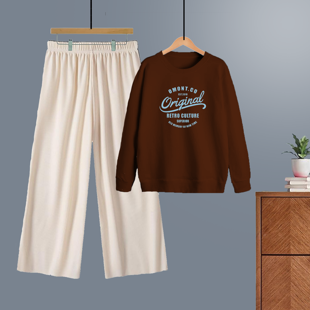 Winter tracksuit original retro culture sweatshirt with free size flapper