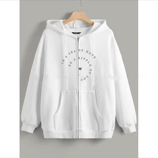 In a sea of hate be a ripple of love zipper with hood