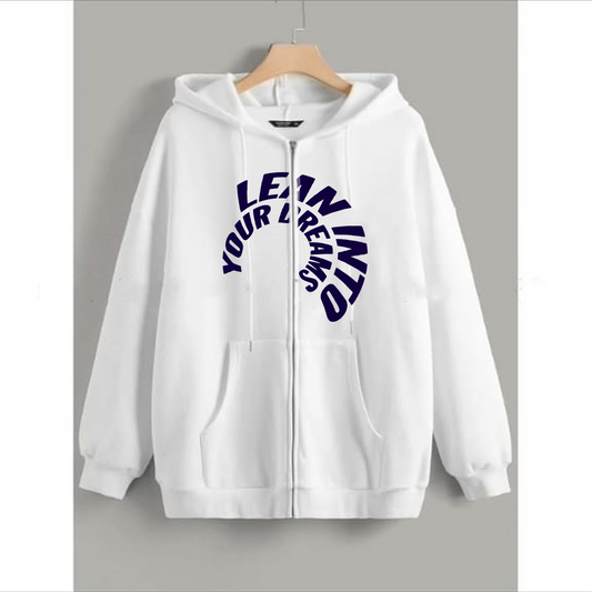 Lean into your dream zipper with hood