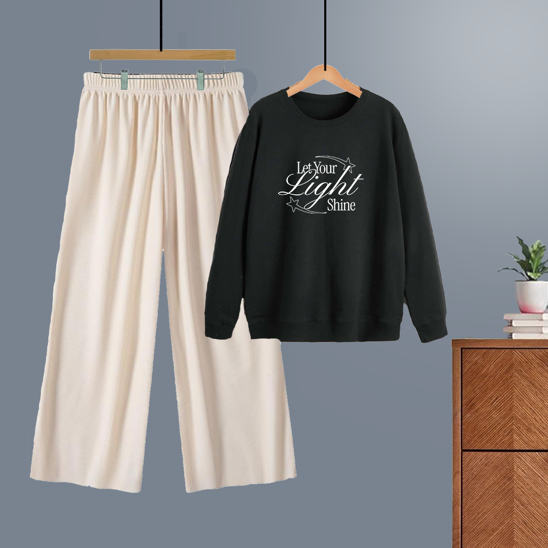 Winter tracksuit let your light shine sweatshirt with free size flapper