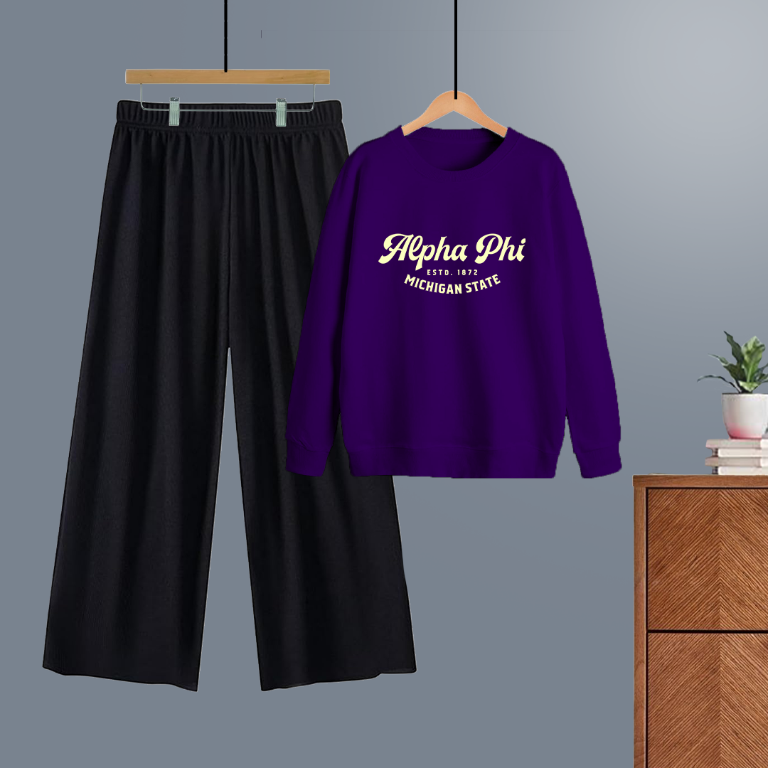 Winter tracksuit alpha phi sweatshirt with free size flapper