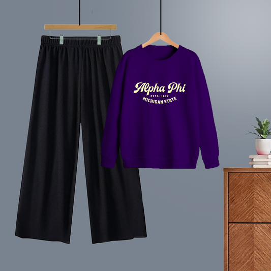 Winter tracksuit alpha phi sweatshirt with free size flapper