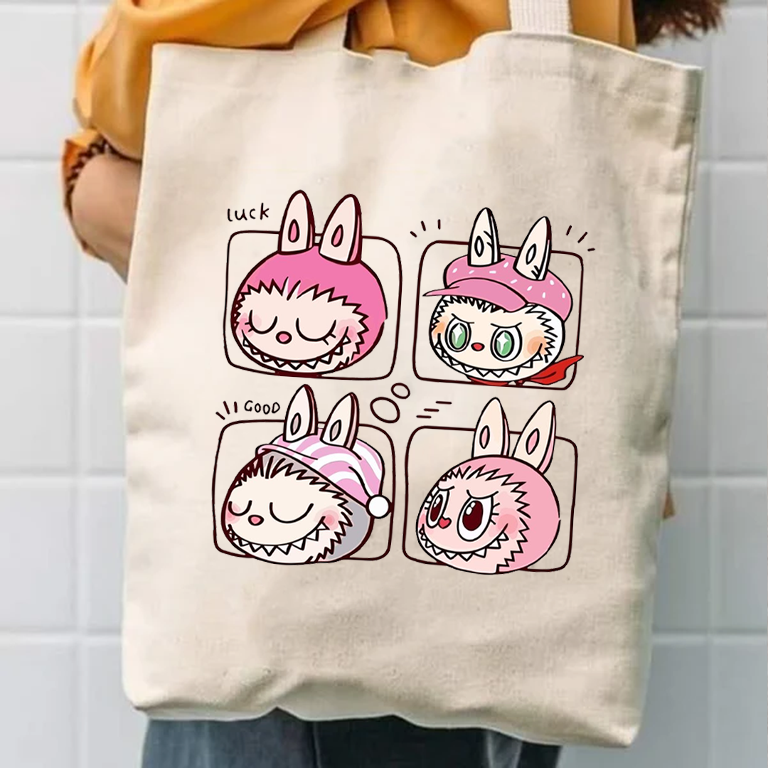 Labubu college tote bag