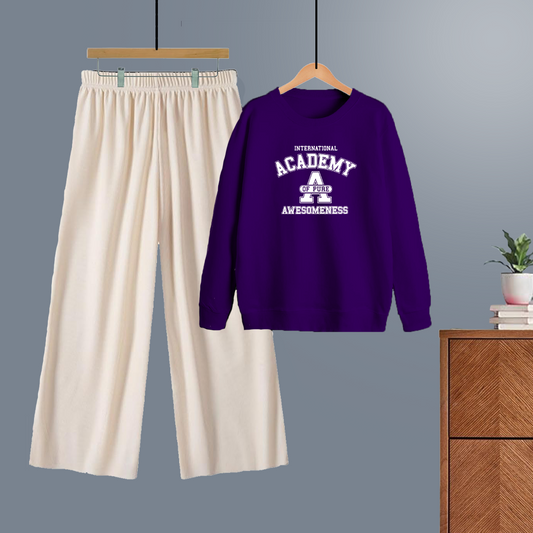 Winter tracksuit international academy of pure awesomeness sweatshirt with free size flapper